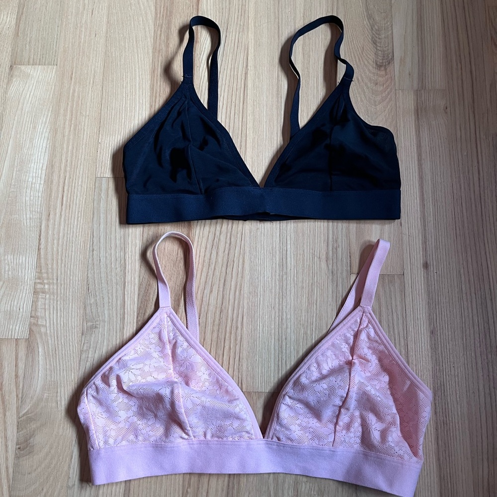 Black and Pink Bralette Duo